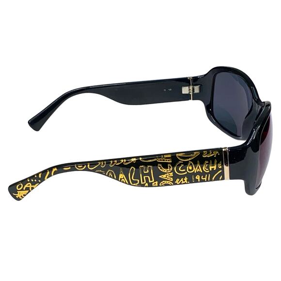 Coach Women's Black Gold Lettering Square Sunglasses 51MM - Picture 2 of 14